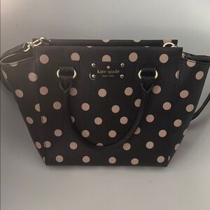 Kate Spade Black and Pinky/Beige Tote with Gold-Tone Hardware